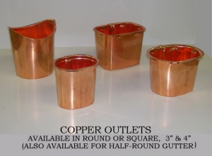 Available in round or square, 3” & 4”. Also available for half round gutter.