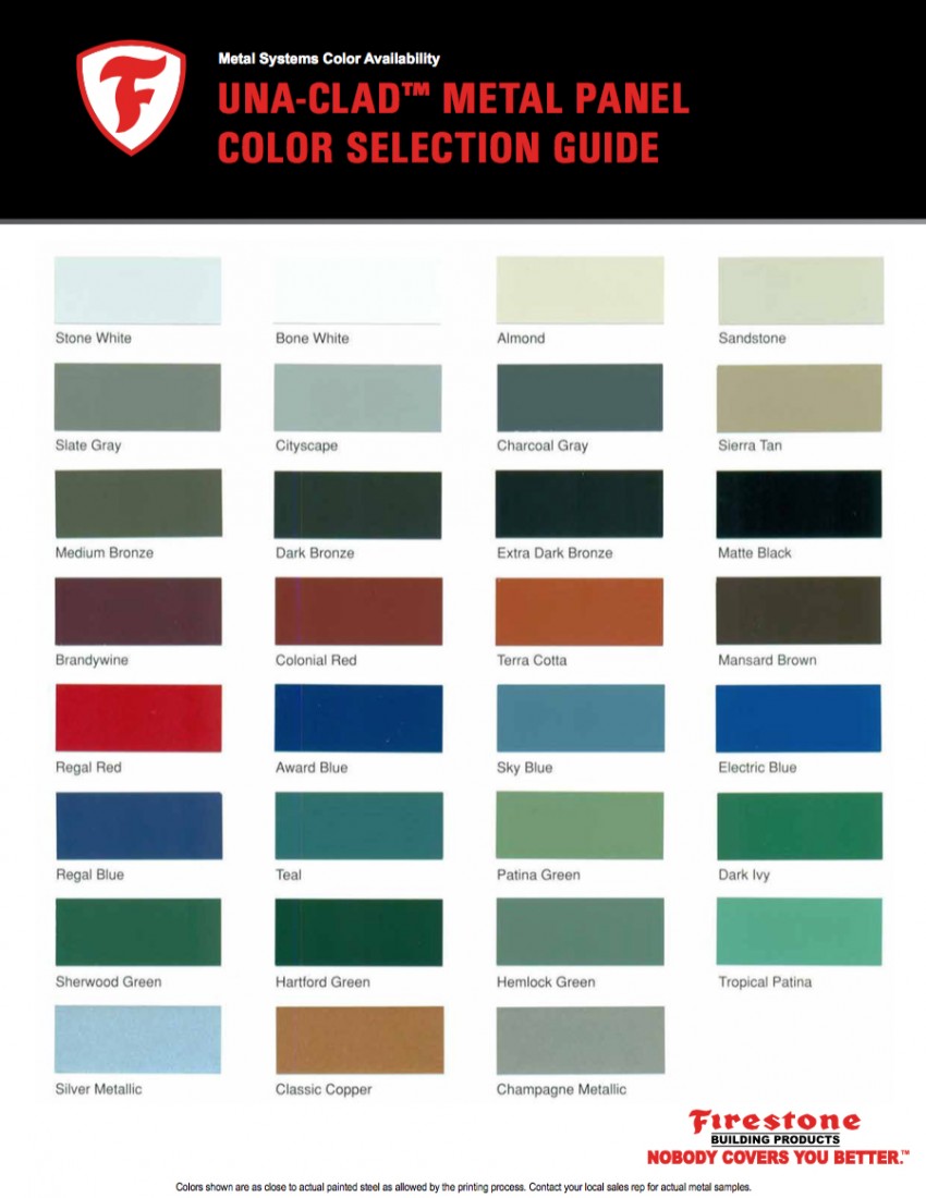 Firestone Una-Clad Metal Panel Color Selection Guide