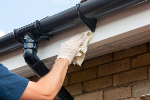 A roofing expert demonstrates the correct way to maintain a metal roof.